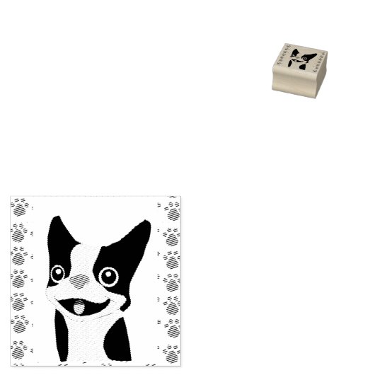Boston Terrier Rubberstempel (Gestempeld)