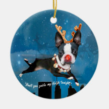 Boston Terrier Rudolph reinherder Holiday-versieri