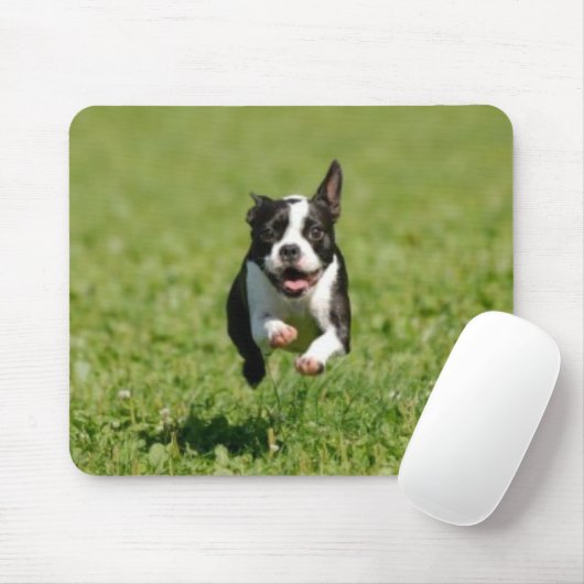 Boston Terrier Running Mousepad Muismat (Met muis)