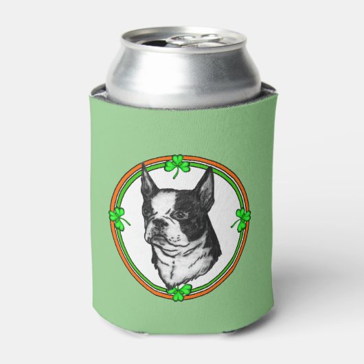 Boston Terrier Saint Patricks Day Blikjeskoeler (Blikje Voorkant)