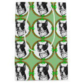Boston Terrier Saint Patricks Day Medium Cadeauzakje (Voorkant)