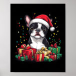 Boston Terrier Santa Hat Funny Christmas Bostie Do Poster<br><div class="desc">Boston Terrier Santa Hat Funny Christmas Bostie Hondenliefhebber 1</div>