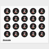 Boston Terrier Santa Hat Funny Christmas Bostie Do Ronde Sticker (Vel)