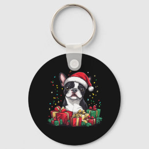 Boston Terrier Santa Hat Funny Christmas Bostie Do Sleutelhanger