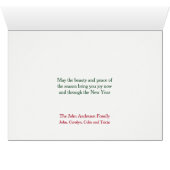 Boston Terrier Santa Hat-kerstKaart (Binenzijde Horizontaal (Onderkant))