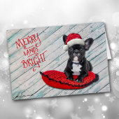 Boston Terrier Santa Hat-kerstKaart