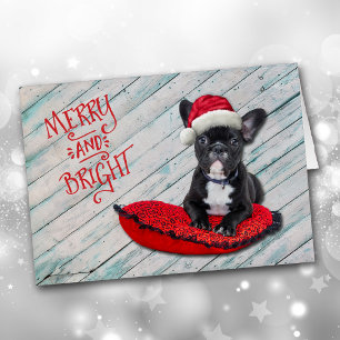 Boston Terrier Santa Hat-kerstKaart