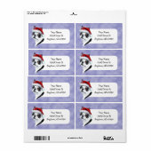 Boston Terrier Santa Hat KerstmisLabels Etiket (Full Sheet)