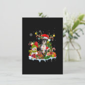 Boston Terrier Santa Hat Reindeer kerstlampjes Kaart (Staand voorkant)