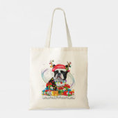 Boston Terrier Santa Hat Reindekerst Tote Bag (Achterkant)