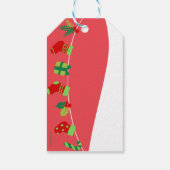 Boston Terrier Santa in een krans Gift Label Cadeaulabel (Achterkant)