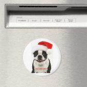 Boston Terrier Santa Magnet (Insitu (Vaatwasser))