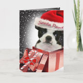 Boston Terrier Santa Paws Kaarten (Voorkant)