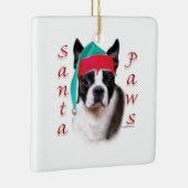 Boston Terrier Santa Paws Keramisch Ornament (Rechts)