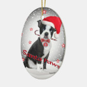 Boston Terrier santa Paws Keramisch Ornament (Links)