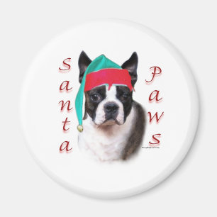 Boston Terrier Santa Paws Magneet