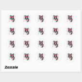 Boston Terrier Santa Paws Ronde Sticker (Vel)