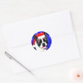 Boston Terrier Santa Sticker (Envelop)