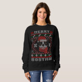 Boston Terrier Santa Ugly Sweater Dog Lo (Voorkant volledig)