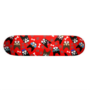 Boston Terrier Schattige Snor Grappige Gezichten Persoonlijk Skateboard