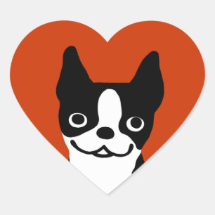 Boston Terrier - Schattigee hond Hart Sticker