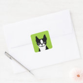 Boston Terrier - Schattigee hond Vierkante Sticker (Envelop)