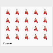 Boston Terrier Scooter Ronde Sticker (Vel)