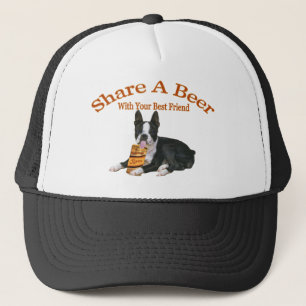 Boston Terrier Share A Beer Apparel Trucker Pet
