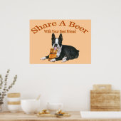Boston Terrier Shares A Beer Poster (Keuken)