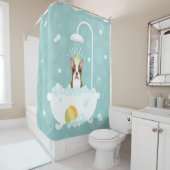 Boston Terrier Shower Curtain Douchegordijn (In situ)