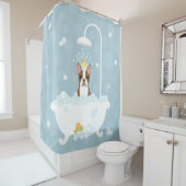 Boston Terrier Shower Curtain Douchegordijn (In situ)