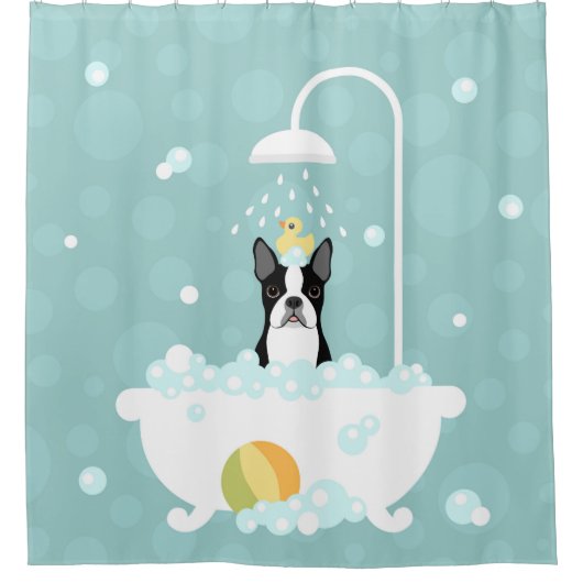 Boston Terrier Shower Curtain Douchegordijn (Voorkant)