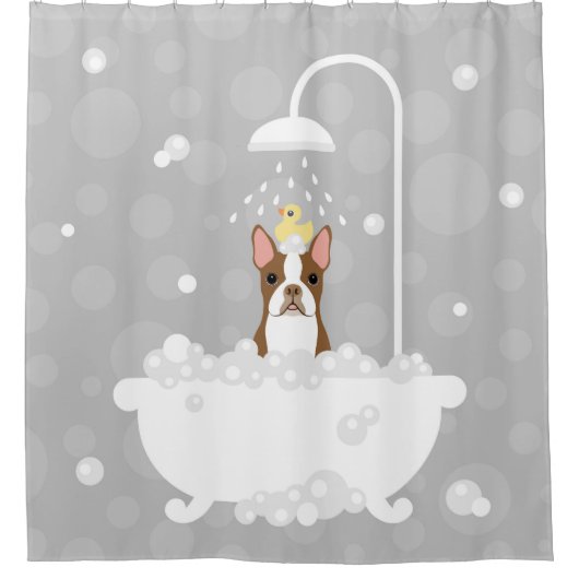 Boston Terrier Shower Curtain Douchegordijn (Voorkant)
