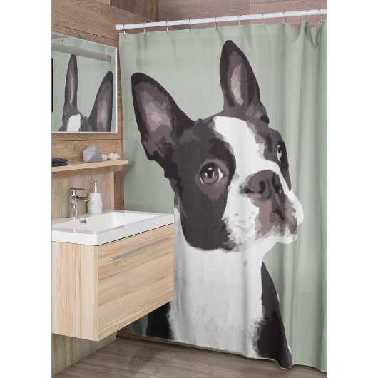 Boston Terrier Shower Curtain Douchegordijn