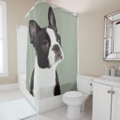 Boston Terrier Shower Curtain Douchegordijn (In situ)