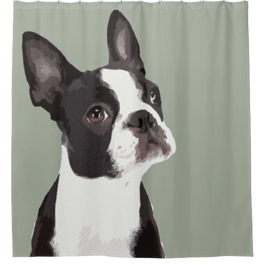Boston Terrier Shower Curtain Douchegordijn (Voorkant)