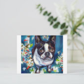 Boston Terrier Shredder mischief Briefkaart (Staand voorkant)