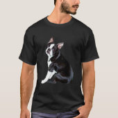 Boston Terrier Side Sit T-shirt (Voorkant)