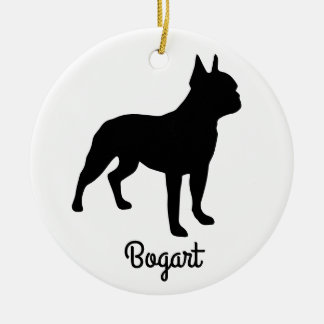 Boston Terrier Silhouette Keramisch Ornament