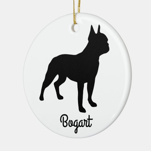 Boston Terrier Silhouette Keramisch Ornament (Links)