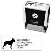 Boston Terrier Silhouette retouradres Zelfinktende Stempel (In situ)