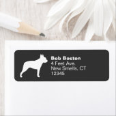 Boston Terrier Silhouette Return-adreslabels Etiket (Insitu)
