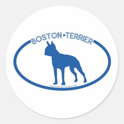 Boston Terrier Silhouette Sticker (Voorkant)