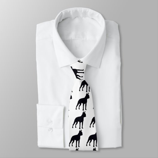 Boston Terrier Silhouette Stropdas (Gebonden)