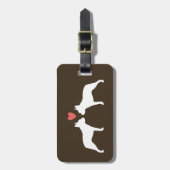 Boston Terrier Silhouetten met Hart en Tekst Bagagelabel (Voorkant verticaal)