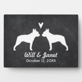 Boston Terrier Silhouettes met hart en tekst Fotoplaat (voorkant)