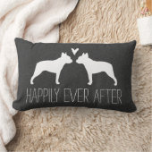 Boston Terrier Silhouettes met Heart Custom Text Kussen (Deken)