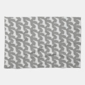 Boston Terrier Silhouettes Pattern Gray Theedoek (Horizontaal)