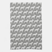 Boston Terrier Silhouettes Pattern Gray Theedoek (Verticaal)
