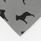 Boston Terrier Silhouettes Pattern Grey and Black Fleece Deken (Hoek)